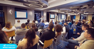 8 startups pitched at the Investors' Day event from Techcelerator in Bucharest