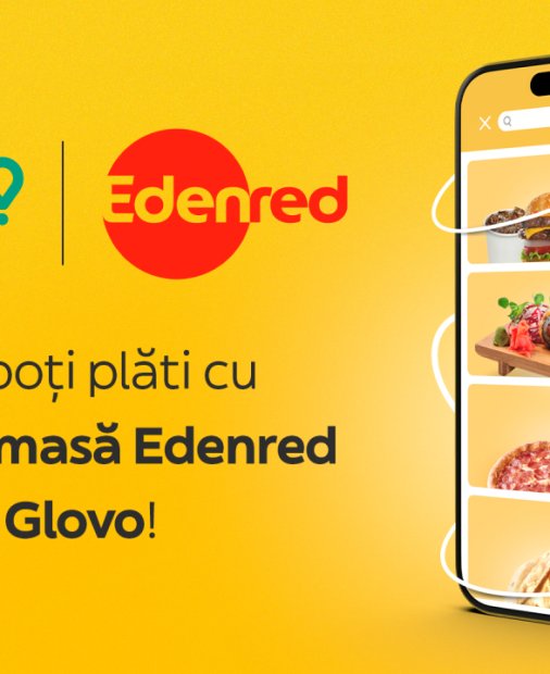 Parteneriat Glovo-Edenred: vei putea folosi cardurile de masă în aplicație