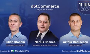 Iulian Stanciu și Marius Ghenea pe scena dotCommerce Digital Retail Forum