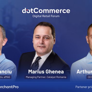 Iulian Stanciu și Marius Ghenea pe scena dotCommerce Digital Retail Forum