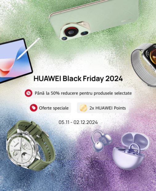 Huawei organizează Black Friday până pe 2 decembrie pe site-ul oficial