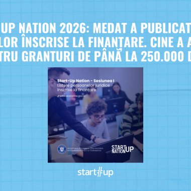 Start-Up Nation 2026: MEDAT a publicat listele firmelor înscrise la finanțare. Cine a aplicat pentru granturi de până la 250.000 de lei