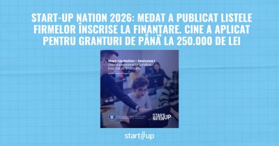 Start-Up Nation 2026: MEDAT a publicat listele firmelor înscrise la finanțare. Cine a aplicat pentru granturi de până la 250.000 de lei
