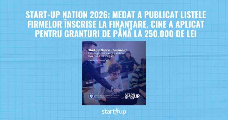 Start-Up Nation 2026: MEDAT a publicat listele firmelor înscrise la