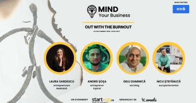 Primii speakeri la Mind your Business 2026: Laura Sardescu, Andrei Șoșa, Gelu Duminică și Nicu Ștefănuță