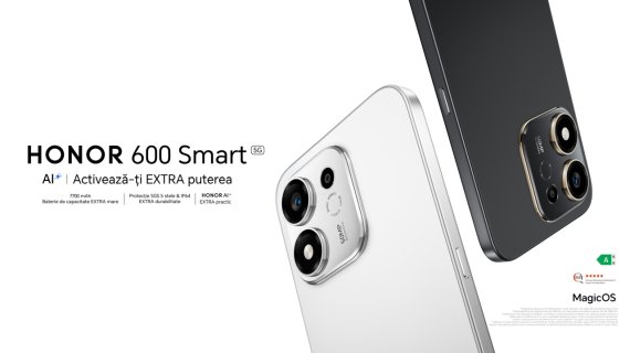 HONOR 600 Smart 5G se lansează în România cu baterie de 7.700 mAh și funcții AI