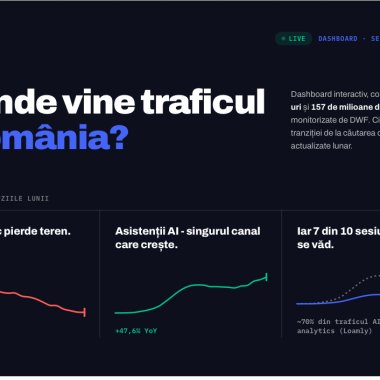Traficul AI al site-urilor crește, dar reprezintă încă o proporție mică din total. Valoarea comercială crește