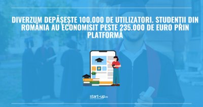 Diverzum depășește 100.000 de utilizatori. Studenții din România au economisit peste 235.000 de euro prin platformă