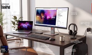 Cum te ajută ecosistemul Lenovo Think la birou: monitor, tastatură, mouse, hub USB, încărcător ultra-rapid