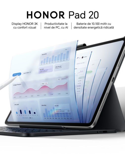 Honor Pad 20, tabletă 3K de 12,1 inci și posibilitate de conexiune 5G