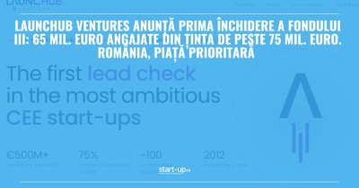 LAUNCHub Ventures anunță prima închidere a Fondului III: 65 mil. euro angajate din ținta de peste 75 mil. euro. România, piață prioritară