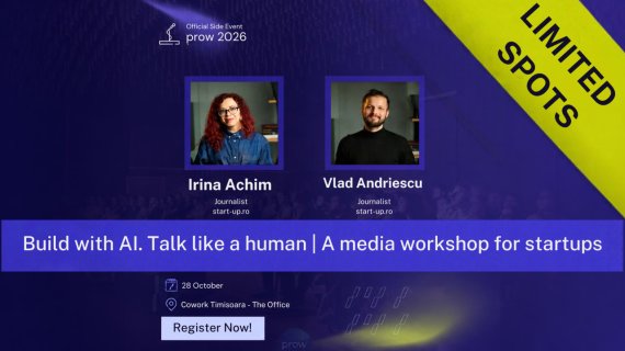 Înscrie-te la workshop-ul start-up.ro dedicat startup-urilor de la Timișoara | 28 octombrie, side-event PROW